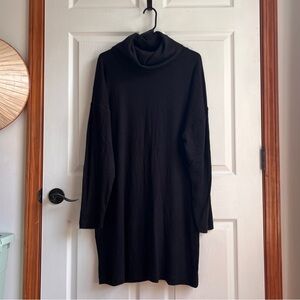 Black Turtleneck Knee Length Long Sleeve Sweater Dress Size XL